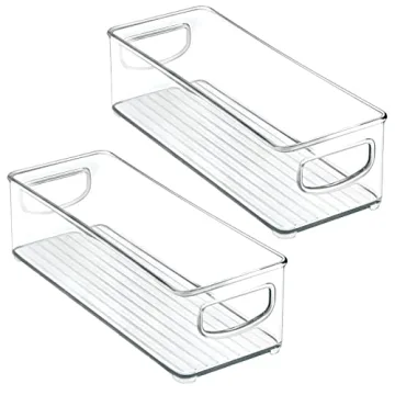 mDesign Clear Plastic Storage Bins - Organize with Style