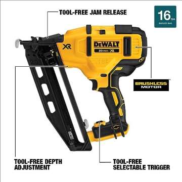 DEWALT 20V MAX XR Finish Nailer Battery Powered Tool