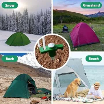 Eurmax USA Galvanized Non-Rust Camping Family Tent Pop Up Tent Stakes Canopy Anchors Heavy Duty 10pc-Pack, with 4x10ft Ropes & 1 Green Stopper