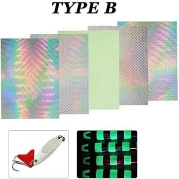 Fishing Lure Tape Reflective Fish Scales Lure Sticker, 15/30pcs Holographic Adhesive Luminous Lure Making Sticker Crafts DIY Film Flash Lure Tape for Fishing Lure Making Metal Baits