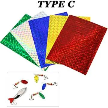 Fishing Lure Tape Reflective Fish Scales Lure Sticker, 15/30pcs Holographic Adhesive Luminous Lure Making Sticker Crafts DIY Film Flash Lure Tape for Fishing Lure Making Metal Baits