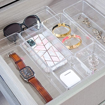 STYLIO Clear Acrylic Drawer Organizers 8 Piece Set