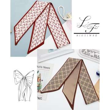 Hioyiwse Purse Scarf Handbags For Women Skinny Hair Neck Accessories Scarves With Bag Scarfs Handle ...