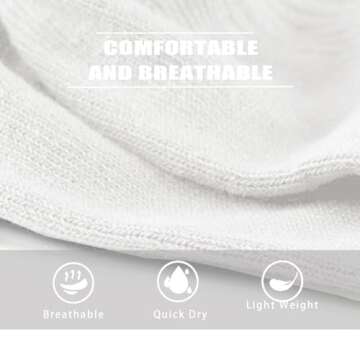 DarkCom Women's Ruffled Ankle Socks - Super Soft, Breathable, Frilly Socks for Mary Jane Shoes - 6 Pairs White