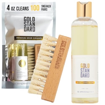 Gold Standard Premium Shoe Cleaning Kit - 4 Oz Cleans 100 Pairs - Shoe Cleaner Solution with Hog Hai...