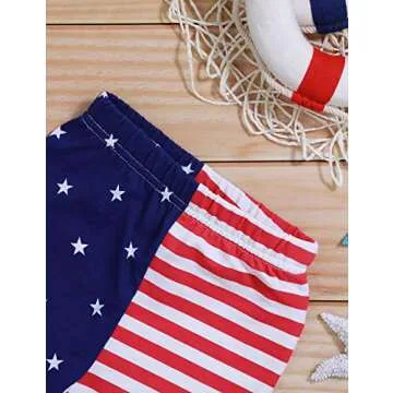 Ruptop Baby 4th of July Outfit Boy Summer Outfits Memorial Day Shirt Sleeveless T-Shirt Top with American Flag Short Pants Independence Day Set (6-12M/80)