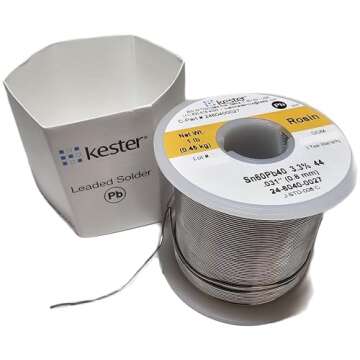 Kester solder 44" Rosin Core #66/44 .8mm 1 lb. Spool