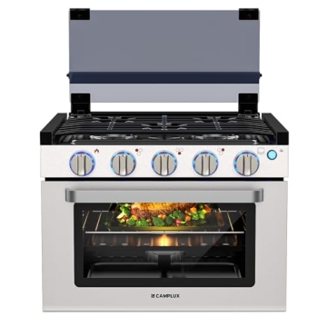 17" Stainless Steel RV Gas Stove Oven with 3 Burners