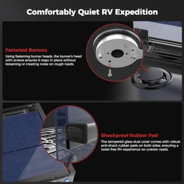 17" Stainless Steel RV Gas Stove Oven with 3 Burners