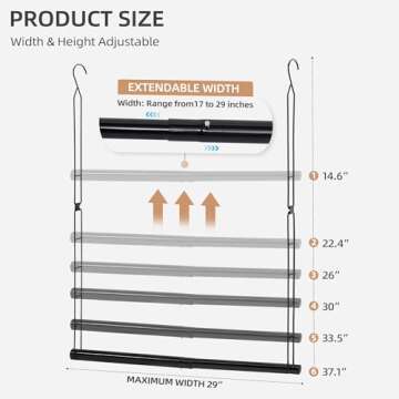 STORAGE MANIAC Hanging Closet Rod, Adjustable Width and Height Closet Hanging Organizer, Space-Savin...