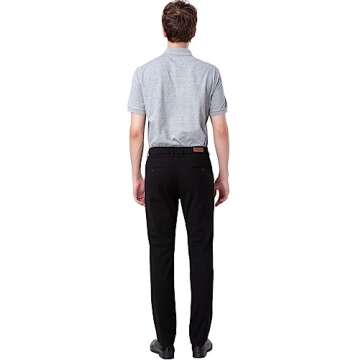 Plaid&Plain Slim Fit Khaki Pants for Men - Tapered Fit
