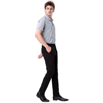Plaid&Plain Slim Fit Khaki Pants for Men - Tapered Fit