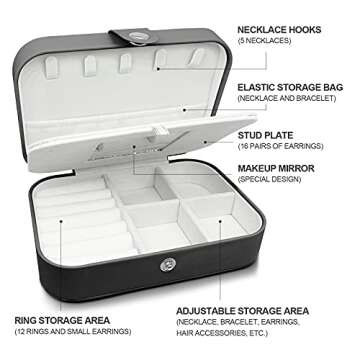 Zoe sunny small jewelry box - mini jewelry box - Women travel jewelry case, Portable small jewelry o...