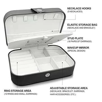 Zoe sunny small jewelry box - mini jewelry box - Women travel jewelry case, Portable small jewelry o...