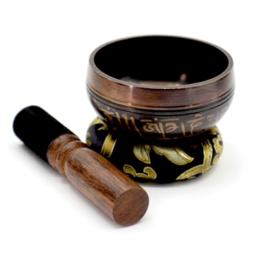 3.15 inch Tibetan Singing Bowl Set - Authentic Handmade Meditation Bowl for Stress Relief
