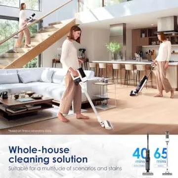 Tineco Floor ONE Switch S7 Wet Dry Vacuum Cleaner, Smart Floor Washer Multi-Function, Self-Cleaning, Extended Battery Lifespan 65Min Runtime, ZeroTangle Brush Dual-Edge Cleaning, Whole-House Cleaning