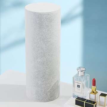 Justsoso Headband Holder Organizer, Soft Velvet Tower Hairband Stand Display, Vertical Hair Hoop Accessories Jewelry Storage for Women Girls (Gray Beige Velvet)