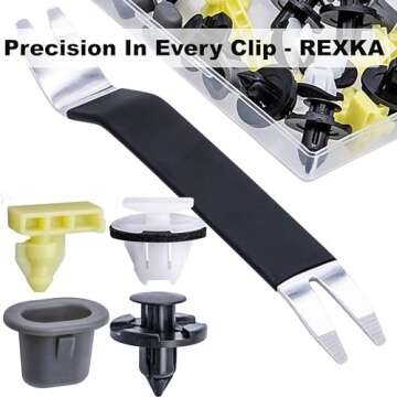 Rexka 46pcs Wheel Well Opening Moulding Clips Fender Flare Retainer Nuts Kit for Nissan Infiniti Armade Juke Murano Rogue QX56 QX80 01553-09321 76882-JG10A 76847-JG00A 76848-JG00A - Auto Clips Remover