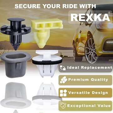 Rexka 46pcs Wheel Well Opening Moulding Clips Fender Flare Retainer Nuts Kit for Nissan Infiniti Armade Juke Murano Rogue QX56 QX80 01553-09321 76882-JG10A 76847-JG00A 76848-JG00A - Auto Clips Remover