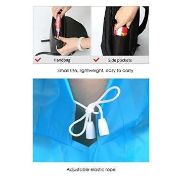 Helonge Rain Poncho, Waterproof Raincoat with Hoods, Multipurpose Disposable Raincoat for Outdoor, Camping and Emergency (Pink)