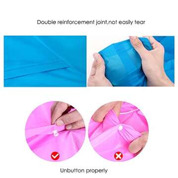 Helonge Rain Poncho, Waterproof Raincoat with Hoods, Multipurpose Disposable Raincoat for Outdoor, Camping and Emergency (Pink)