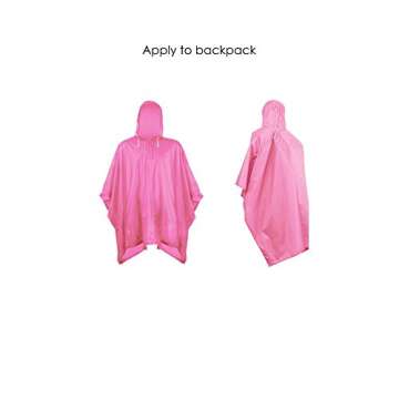 Helonge Rain Poncho, Waterproof Raincoat with Hoods, Multipurpose Disposable Raincoat for Outdoor, Camping and Emergency (Pink)
