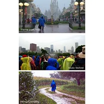 Helonge Rain Poncho, Waterproof Raincoat with Hoods, Multipurpose Disposable Raincoat for Outdoor, Camping and Emergency (Pink)