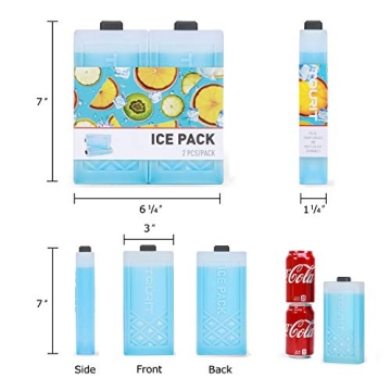 TOURIT Long Lasting Ice Packs for Coolers and Lunch Bags
