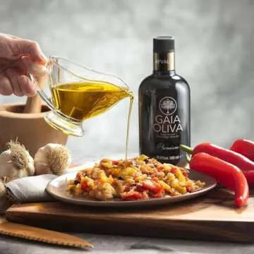 Gaia Oliva Cold Press Extra Virgin Olive Oil, Early Harvest Fruity Flavor Fresh Premium Olive Oil from Aegean Region, Aeite De Oliva Extra Virgen (16.9 Fl Oz)