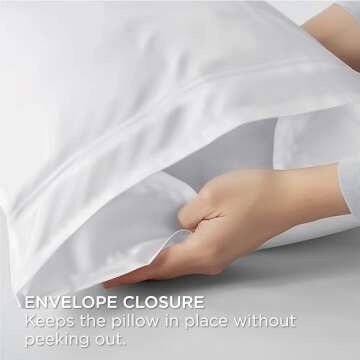Bedsure King Size Pillow Cases Set of 2, Rayon Derived from Bamboo Cooling Pillowcase for Hot Sleepers, Soft & Silky Pillow Cover with Envelope Closure, Gift, White, 20x36 Inches