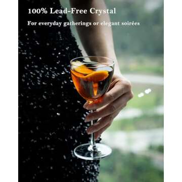 GIHOP Nick and Nora Cocktail Glasses, 5.8Oz Hand Blown Martini Glasses Set of 4, 100% Lead-Free Cray...