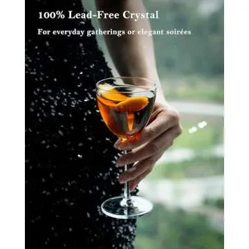 GIHOP Nick and Nora Cocktail Glasses, 5.8Oz Hand Blown Martini Glasses Set of 4, 100% Lead-Free Cray...