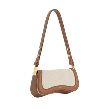 JW PEI Women's Joy Shoulder Bag Brown Canvas Vegan Leather