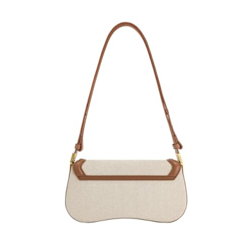 JW PEI Women's Joy Shoulder Bag Brown Canvas Vegan Leather