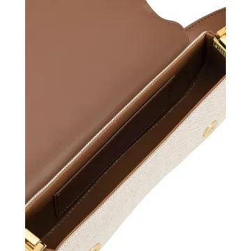 JW PEI Women's Joy Shoulder Bag Brown Canvas Vegan Leather