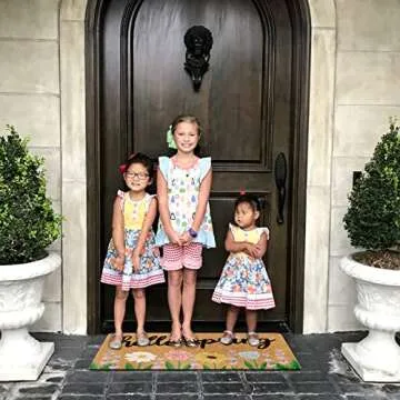 Bright Hello Spring Doormat Floral Entryway Rug Gift