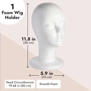 Juvale Female Foam Mannequin Head, Wig Display (11.8 in, 2 Pack)