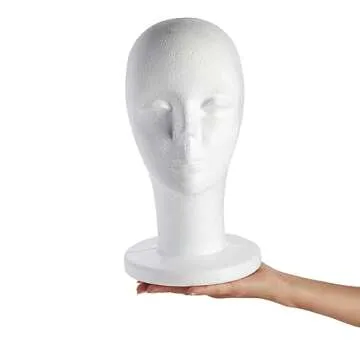 Juvale Female Foam Mannequin Head, Wig Display (11.8 in, 2 Pack)