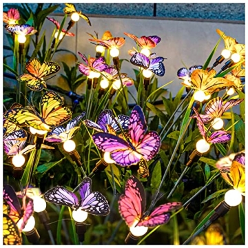 TONULAX Solar Garden Lights - Realistic Swaying Butterfly Lights (4 Pack)