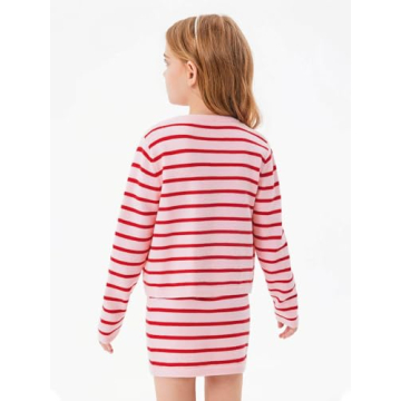 Charming Girls Fall 2 Piece Striped Cardigan and Skirt