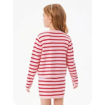 Charming Girls Fall 2 Piece Striped Cardigan and Skirt
