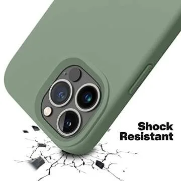 OTOFLY Designed for iPhone 13 Pro Max Case, Silicone Shockproof Slim Thin Phone Case for iPhone 13 Pro Max 6.7 inch (Calke Green)
