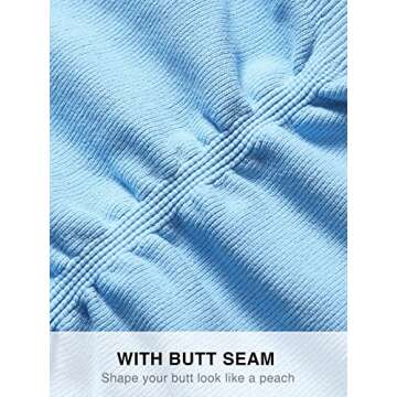 YNNTHY Women's 3 Piece Workout Shorts Scrunch Butt Lifting High Waist Gym Biker Shorts Seamless Ruched Booty Yoga Shorts S-XL(Y61XL-B/Grey/Sky)