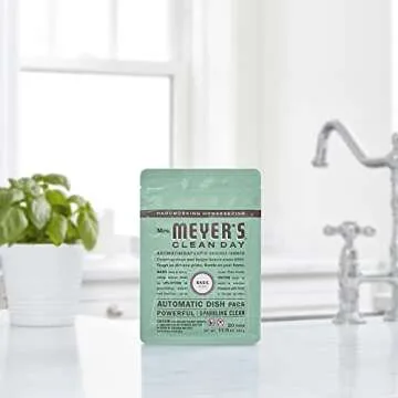 MRS. MEYER'S CLEAN DAY Automatic Dishwasher Pods, Basil, 20 Count