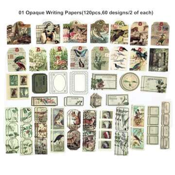 200PCS Vintage Scrapbooking Supplies Pack, Aesthetic Scrapbook Sticker Paper Art Journaling Kit for Bullet Junk Journals,Planner,Cottagecore Decor Gifts (Green Series)