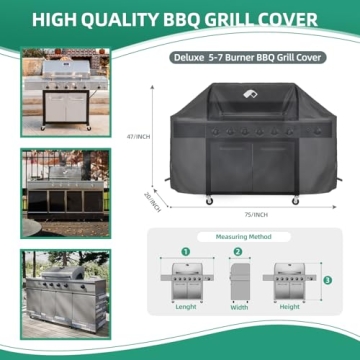 PALON 75 inch Waterproof BBQ Grill Cover for All Grills