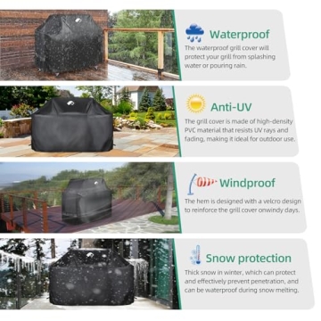 PALON 75 inch Waterproof BBQ Grill Cover for All Grills