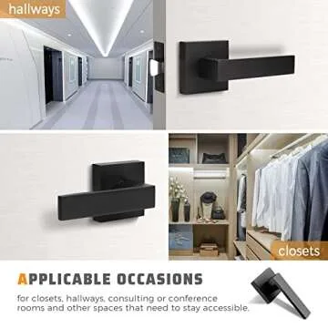 Knobwell Interior Door Handles - Heavy Duty Matte Black Set