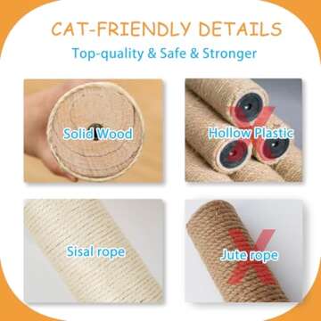 MIUZMORE 9-Piece Wall-Mounted Cat Shelves Set, Cat House, Lookout Tower, 2 Sisal Scratching Posts, 5-Step Cat Wall Ladder, Pine Furniture, Extra-Wide & Long for Large Cats, Space-Saving Indoor Shelves