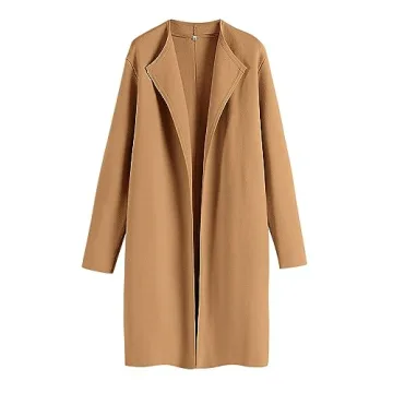 ANRABESS Women's Cardigans Sweater 2024 Casual Lapel Open Front Knit Warm Wool Coatigan Jacket Long ...